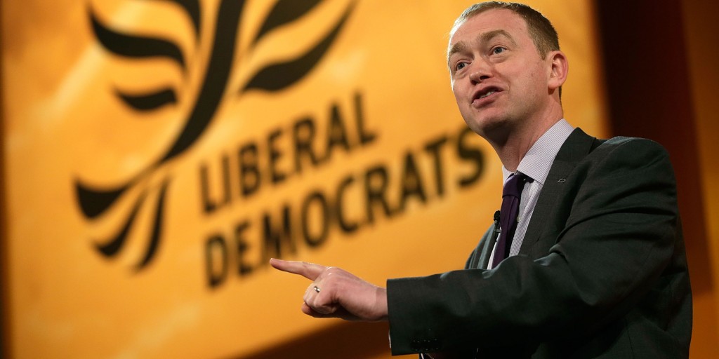 BRIGHTON, ENGLAND - MARCH 10: Tim Farron, President of the Liberal Democrats makes a speech at the Liberal Democrats Spring Conference on March 10, 2013 in Brighton, England. Deputy Prime Minister Nick Clegg delivered his keynote speech bringing the three day conference to a close. (Photo by Matthew Lloyd/Getty Images)
