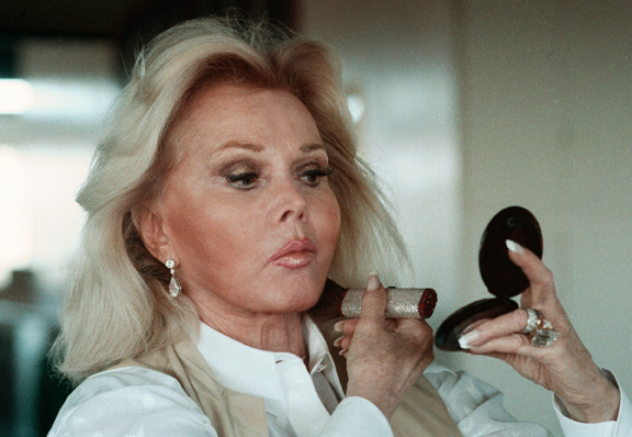 Zsa Zsa Gabor primps.