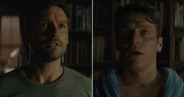 Ben Aldridge and Jonathan Groff in Knock at the Cabin